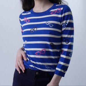 NWT Talbots Striped Sunglasses Sweater